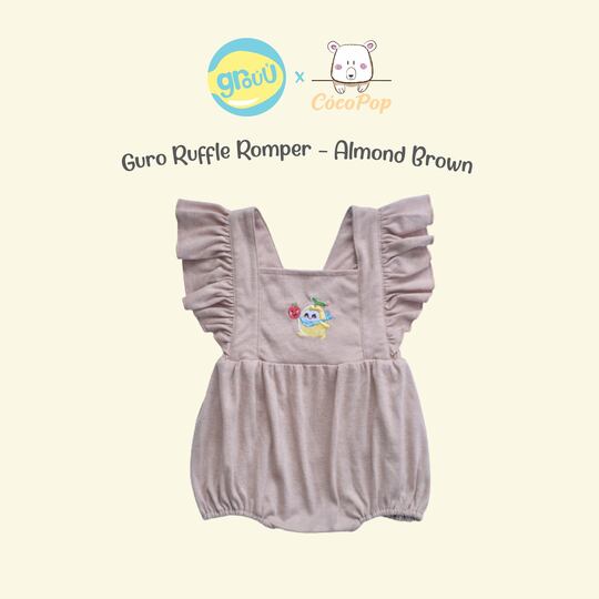 Grouu x Cocopop - Guro Ruffle Romper Almond Brown