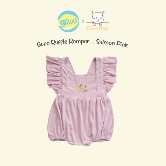 Grouu x Cocopop - Guro Ruffle Romper - Salmon Pink