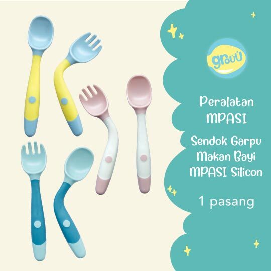 Sendok Garpu Makan Bayi MPASI Silicon