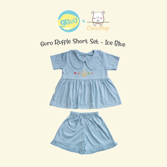 Grouu x Cocopop - Guro Ruffle Set -  Ice Blue