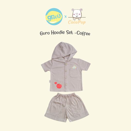 Grouu x Cocopop - Guro Hoodie Set Unisex - Coffee