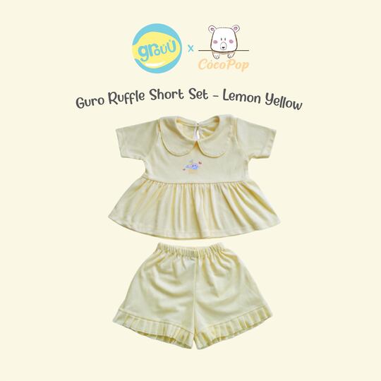 Grouu x Cocopop - Guro Ruffle Set -  Lemon Yellow