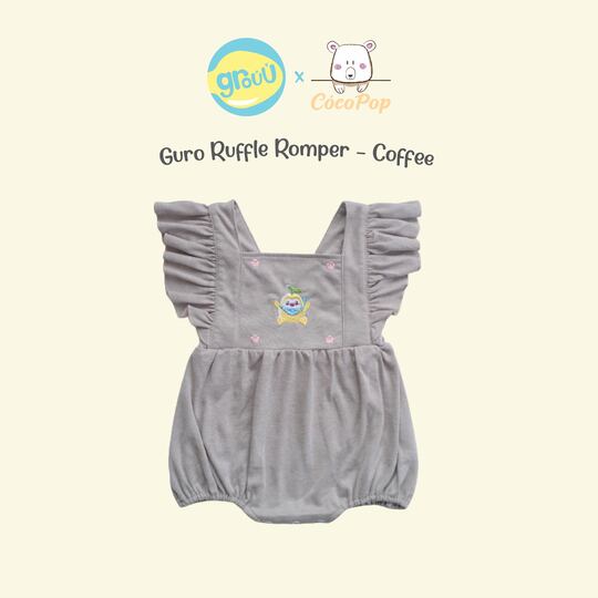 Grouu x Cocopop - Guro Ruffle Romper - Coffee